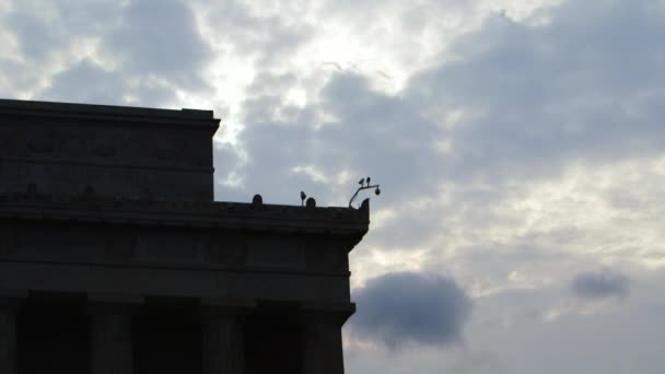 Niski Kąt Widzenia Jefferson Memorial Pochmurnego Nieba Tle Washington Stany Filmiki Stockowe bez tantiem