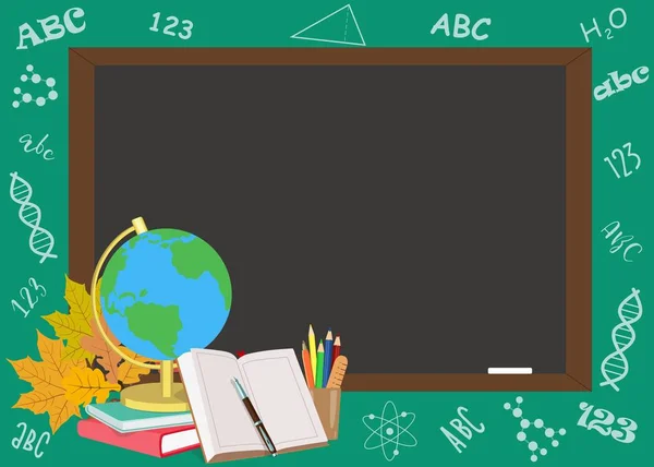 Geri okul poster tasarımı için derslerde ile. Vektör çizim