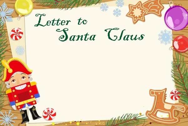 Carta de Navidad para Santa Claus. Una postal. Ilustración vectorial . — Archivo Imágenes Vectoriales