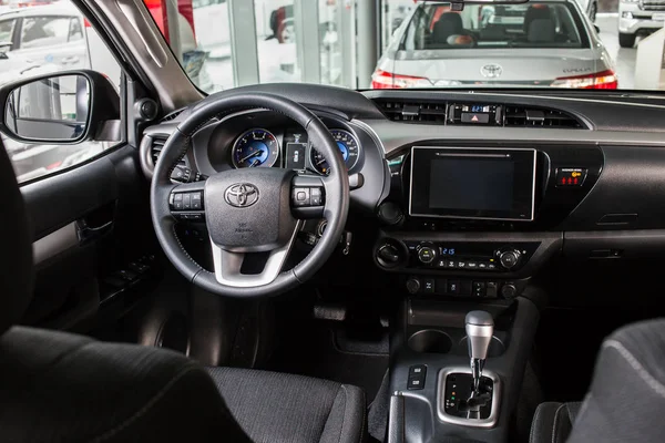 Vinnitsa Ucrânia Março 2018 Toyota Hilux Carro Conceito Interior Dentro — Fotografia de Stock