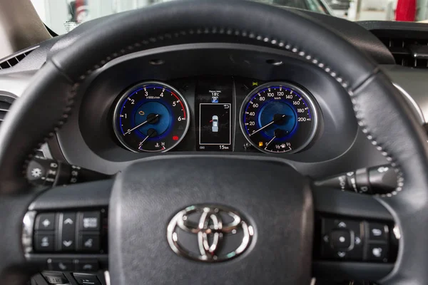 Vinnitsa Ucrânia Março 2018 Toyota Hilux Carro Conceito Interior Dentro — Fotografia de Stock