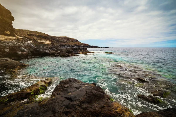 Teneriffa Kanarieöarna Spanien Utsikt Över Den Vackra Atlanten Kusten Med — Stockfoto