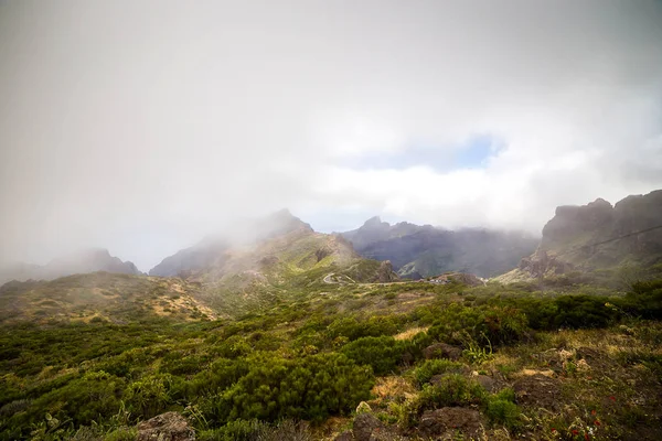 Serpentina Montanha Paisagem Desfiladeiro Masca Belas Vistas Costa Com Pequenas — Fotografia de Stock