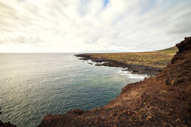 Punta de Teno, Tenerife, Kanarya Adaları, İspanya Los Gigantes uçurumdan görünümünü