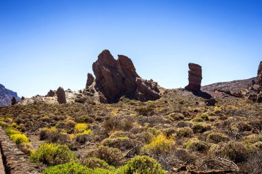 Güzel manzara Teide Milli Parkı, Tenerife, Kanarya Adası, İspanya