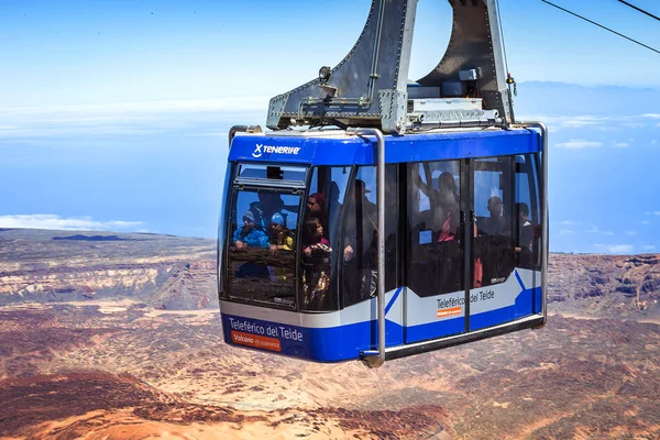 Května 2018 Tenerife Datlovník Španělsko Lanovka Lanová Národním Parku Vulkán — Stock fotografie