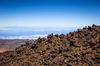 Güzel manzara Teide Milli Parkı, Tenerife, Kanarya Adası, İspanya