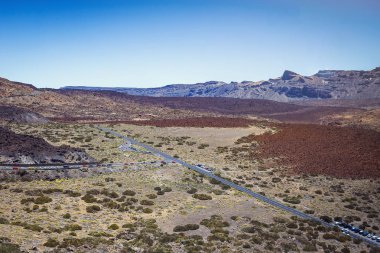 Güzel manzara Teide Milli Parkı, Tenerife, Kanarya Adası, İspanya