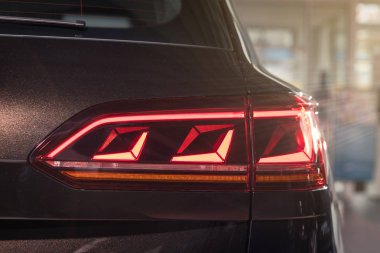 03 Ekim, 2018 - Vinnitsa, Ukrayna. Yeni Volkswagen Touareg sunu showroom - arka far