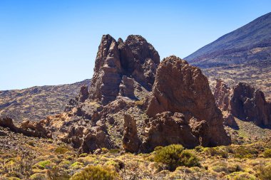 Güzel manzara Teide Milli Parkı, Tenerife, Kanarya Adası, İspanya