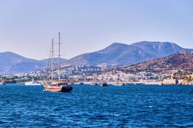 14 Eylül, 2017 - Türkiye, Bodrum. Deniz yat, Türkiye, Bodrum güzel koyda. Ege'nin
