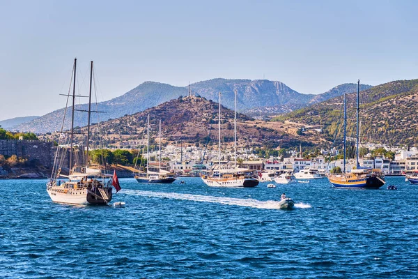 Settembre 2017 Turchia Bodrum Yacht Sul Mare Bellissima Baia Turchia — Foto Stock