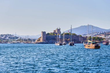 14 Eylül, 2017 - Türkiye, Bodrum. Deniz yat, Türkiye, Bodrum güzel koyda. Ege'nin