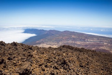 Güzel manzara Teide Milli Parkı, Tenerife, Kanarya Adası, İspanya