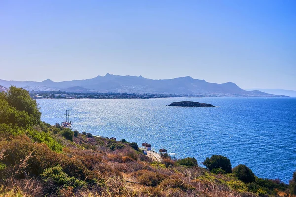 Beautiful Sea Landscape Blue Sky Sunny Day Bodrum Turkey Vacation — Stock Photo, Image