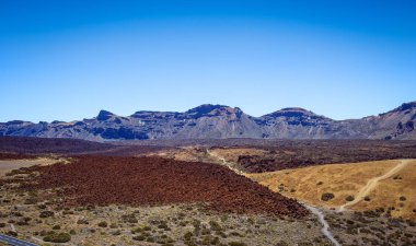 Güzel manzara Teide Milli Parkı, Tenerife, Kanarya Adası, İspanya