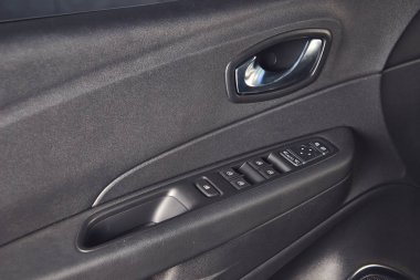 Vinnitsa, Ukrayna-Nisan 02, 2019. Renault Captur-showroom yeni model araba sunumu-iç içinde