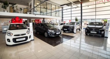 01 Ağustos 2017 - Vinnitsa, Ukrayna. Kia Showroom