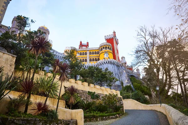 Pena Palace in Sintra, Lisbon, Portugal. Famous landmark. Most beautiful castles in Europe — Stock Photo, Image