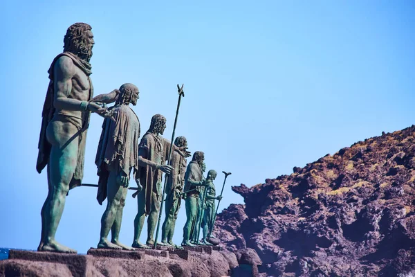 Candelaria Tenerife Canary Spanje Mei 2018 Standbeelden Van Guanches Staan — Stockfoto