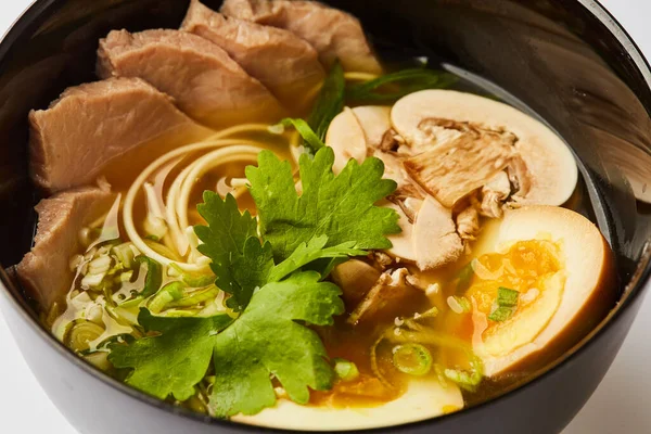 Japanische Ramen Suppe Mit Schweinefleisch Schnittlauch Traditionelles Asiatisches Gericht — Stockfoto