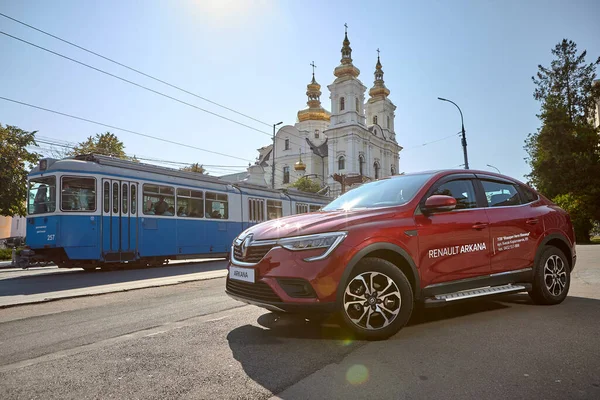 Vinnitsa Ukraine Septembre 2020 Renault Arkana Présentation Nouveau Modèle Voiture — Photo