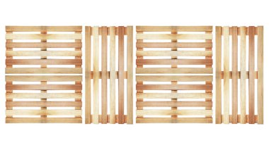 üstten görünüm içinde beyaz arka plan üzerinde izole ahşap palet desen