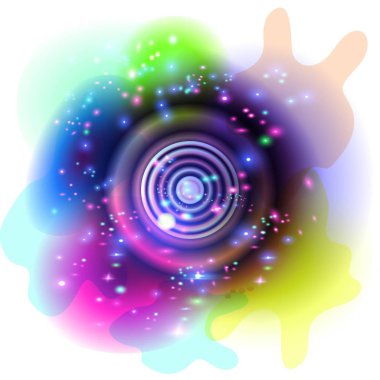 Renkli modern resim grafik soyut kavram. Mavi yeşil mercan gradyan palet seti. Cihazlar için düz resim vektör arka planı, kozmik büyülü renkler konsepti.