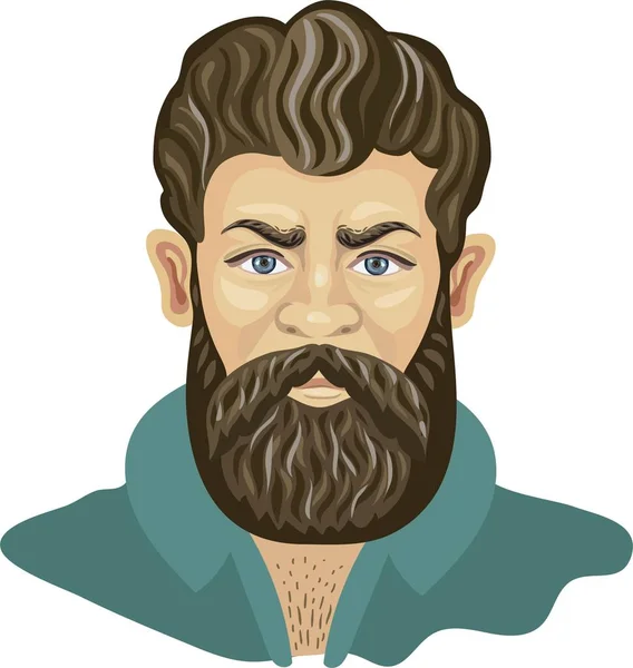 Capelli uomo e barba stile. Illustrazione vettoriale dettagliata alta moda hipster . — Vettoriale Stock