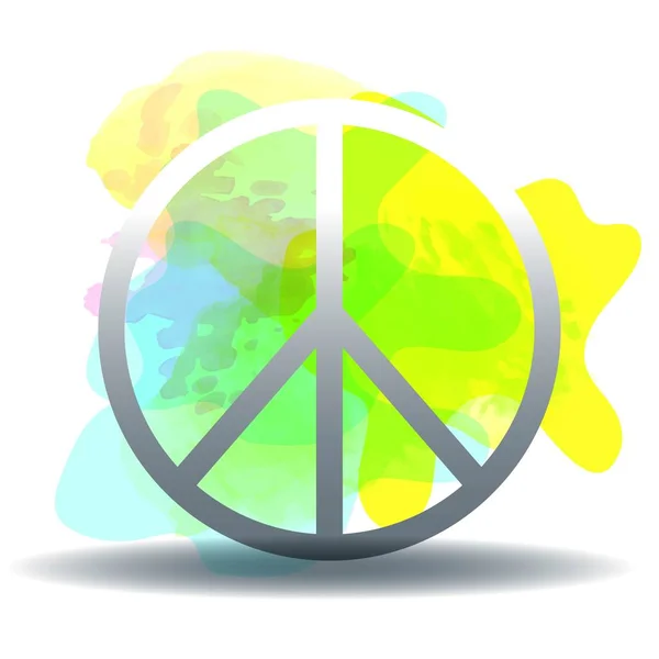 Barış, dostluk, Pasifizm, beyaz arka plan üzerinde izole hippi sembol simge siyah vektör. — Stok Vektör