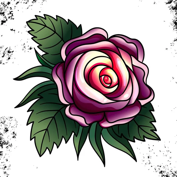 Tattoo Rose flower.Tattoo, mystic symbol. Boho print, poster, t-shirt. textiles. Vector illustration art. Vintage engraving. Vintage style. Traditional art tattoos. Blackwork. Isolated vector — Stock Vector