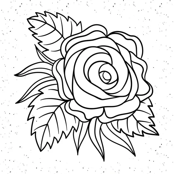 Tatouage Rose fleurir.Tatouage, symbole mystique. Impression Boho, poster, t-shirt. textiles. Illustration vectorielle art. Gravure vintage. Style vintage. Tatouages d'art traditionnel. Du chantage. Vecteur isolé — Image vectorielle