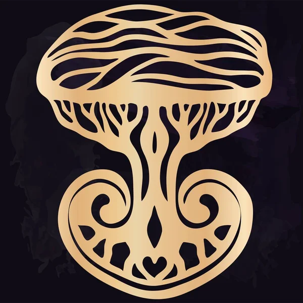 Tatouage tribal avec l'arbre ethnique. Oeuvre authentique avec un symbole du totem. Clipart graphique vectoriel Tatouages comme Maui — Image vectorielle