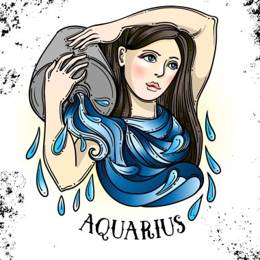 Güzel çizgi sanat telkari zodyak sembolü. Vintage arka planda siyah işareti. Zarif mücevher dövmesi. Kazınmış burç sembolü. Kova