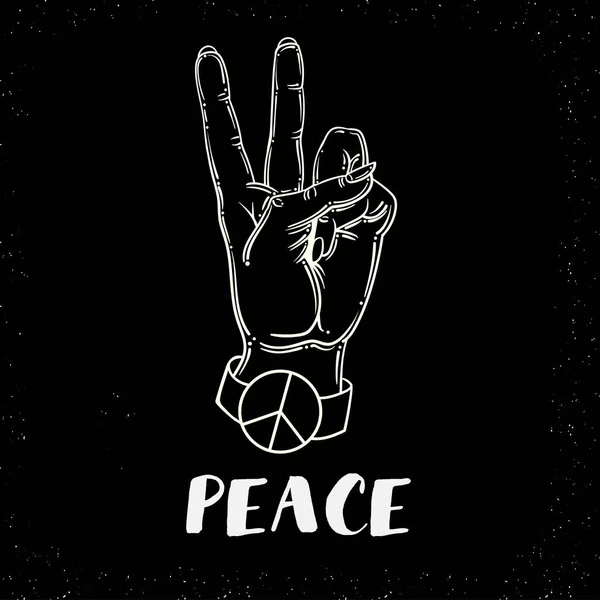 Hand human with peace and love geste - Вектор — стоковый вектор