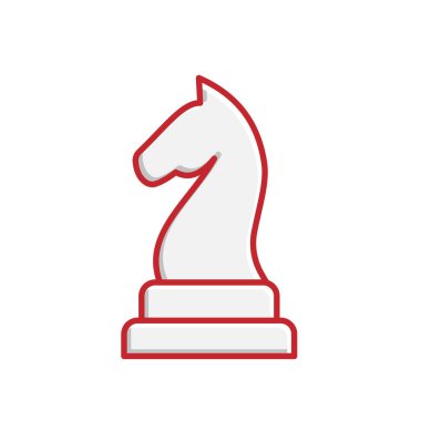 Strategy icon. Management. Chess horse vector on white background. Office, team, analysis. Isometric design style.