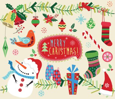 Noel tasarım süsleme öğeleri ayarlayın. Bir vektör çizim Noel Set tasarımı süsleme elemanları. Davet, web tasarımı, scrapbooking, kağıtları, kart yapımı, ileti örneği, kartı ve daha birçok için mükemmel.