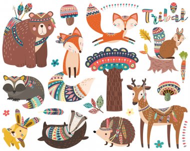 Woodland Tribal Hayvan Koleksiyonları Seti