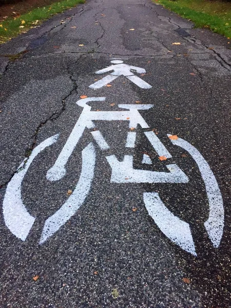 Bicicleta Compartilhada Pista Caminhada — Fotografia de Stock