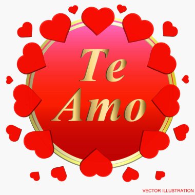 Seni seviyorum. Kutlamalar için kart. Kalpli parlak zemin.