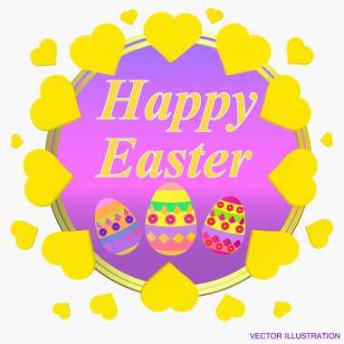 Renkli Mutlu Paskalya tebrik kartı. Paskalya illüstrasyon .
