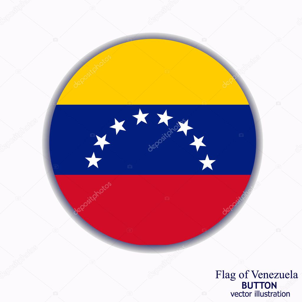 Button with flag of Venezuela. Vector.