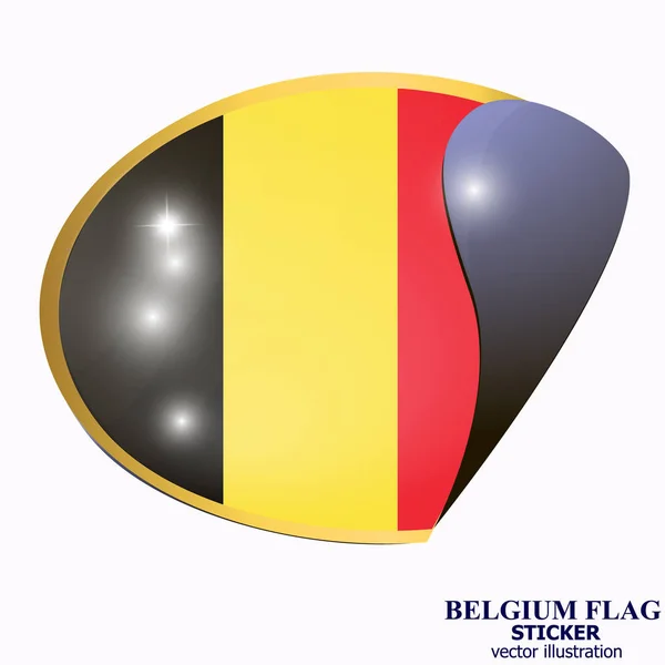 Pegatina Bandera de Bélgica. Ilustración . — Vector de stock