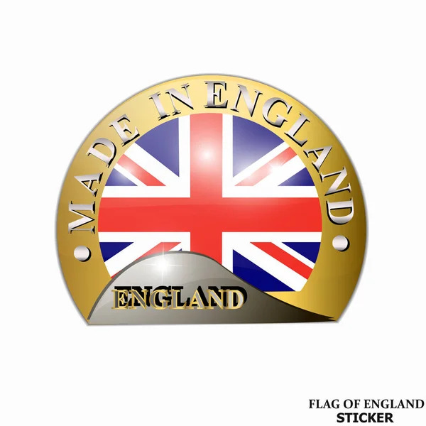 Sticker with flag of England. Happy England day button.