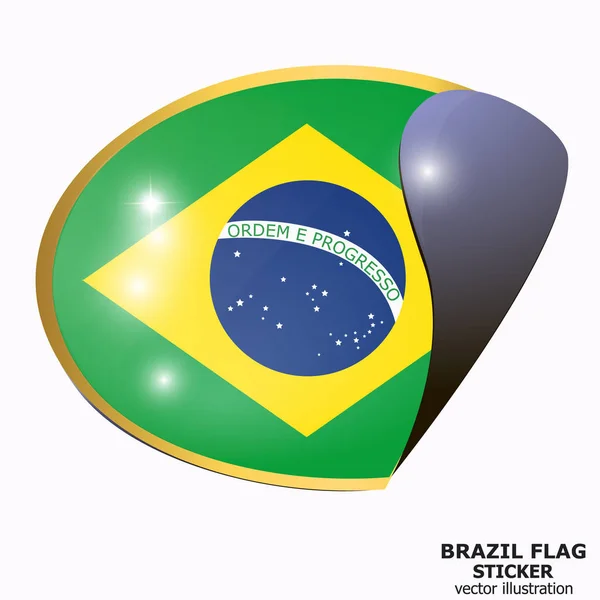 Sticker av Brasil. Vektorillustrasjon – stockvektor