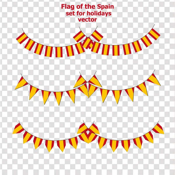 Set for holidays with flag of Spain. Illustration. — Stock Vector
