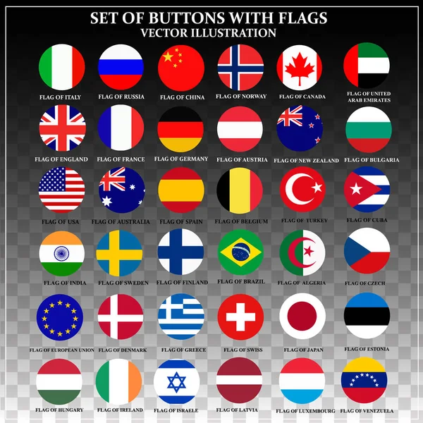 Färgglad illustration med världens flaggor för webbdesign. — Stock vektor