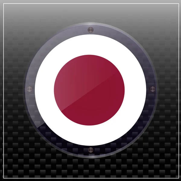 Button with flag of Japan. Illustration.