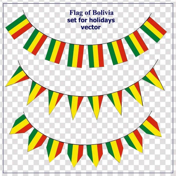 Bright set with flags of Bolivia. Happy Bolivia day collection. Bright vector. — Stock Vector
