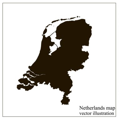 Bayrağı olan Hollanda haritası. Hollanda 'dan gelen bilgiler. Vektör.